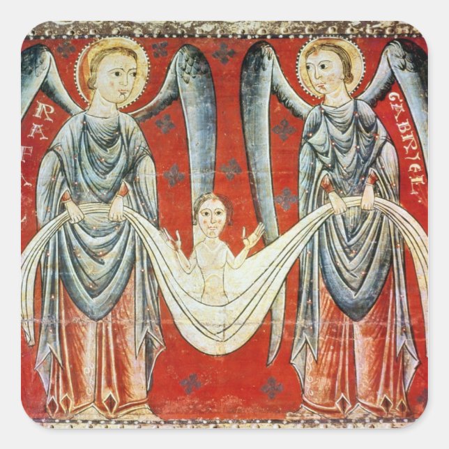 St. Gabriel and St. Raphael, c.1200 Square Sticker (Front)