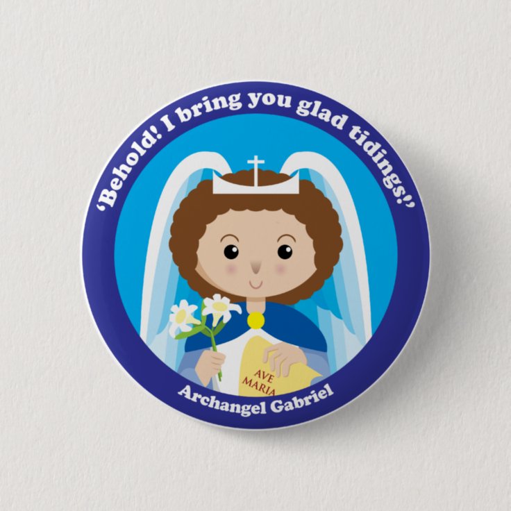 St. Gabriel the Archangel Button | Zazzle