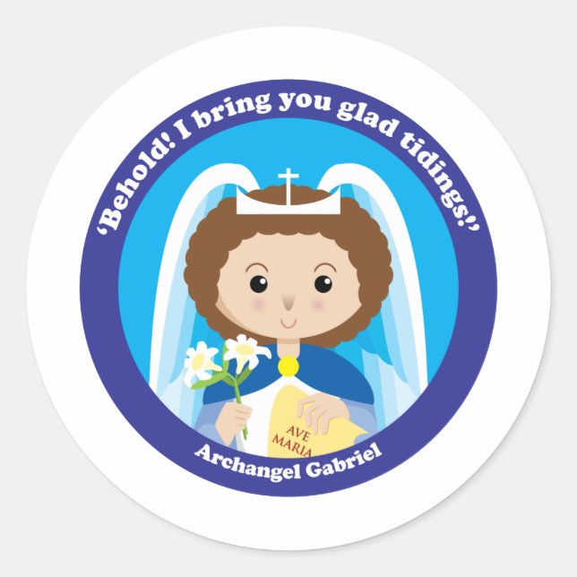 St. Gabriel the Archangel Classic Round Sticker (Front)