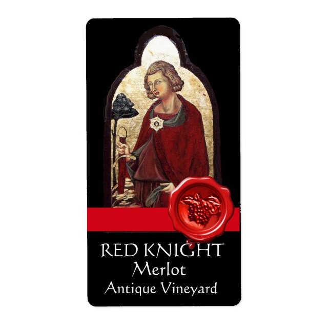 ST. GALGANO / KNIGHT WITH SWORD ,RED WAX SEAL Wine Label (Front)