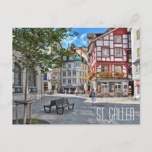 ST GALLEN SWITZERLAND beautiful town square Postcard