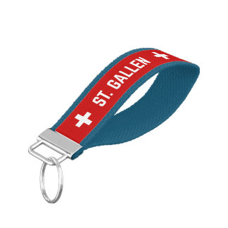 St.Gallen with Swiss Cross Design Wrist Keychain