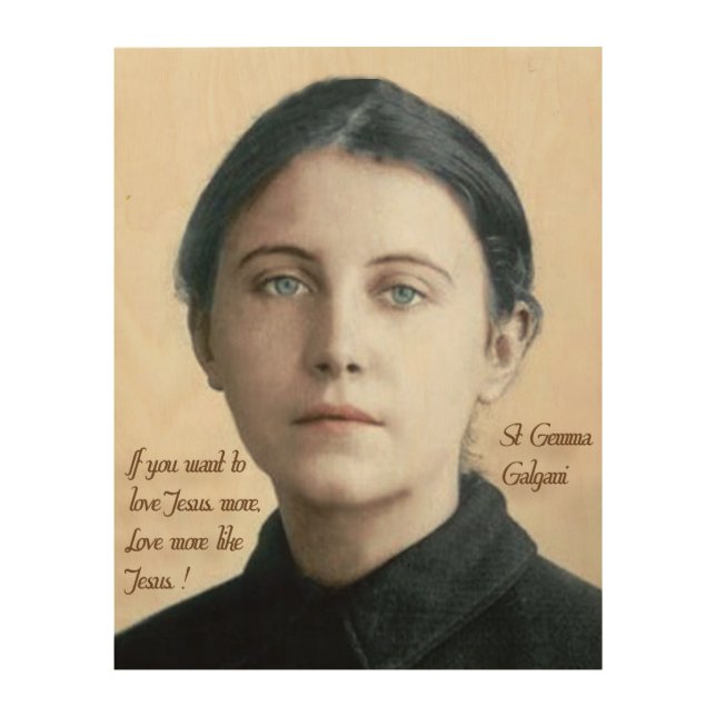 St Gemma Galgani, Wood Wall Art (Front)