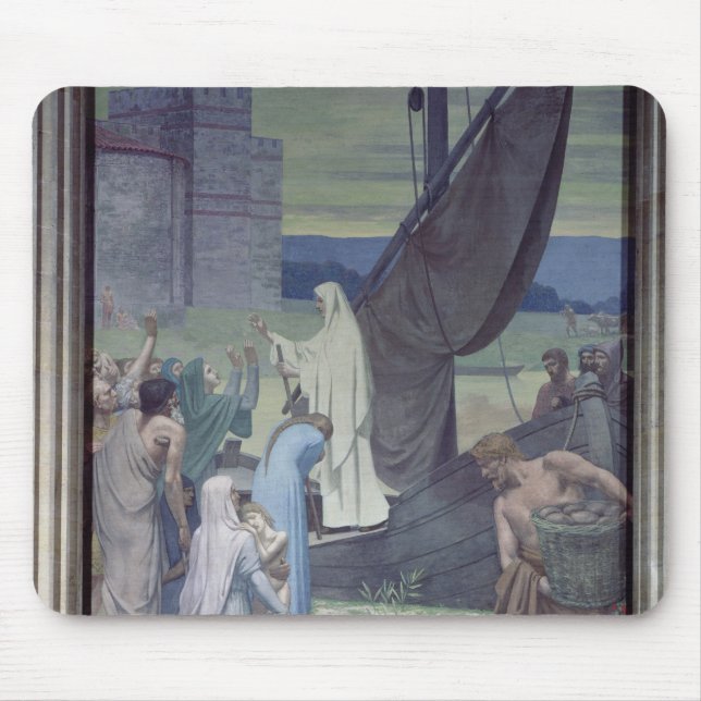 St. Genevieve Bringing Supplies Mouse Pad (Front)