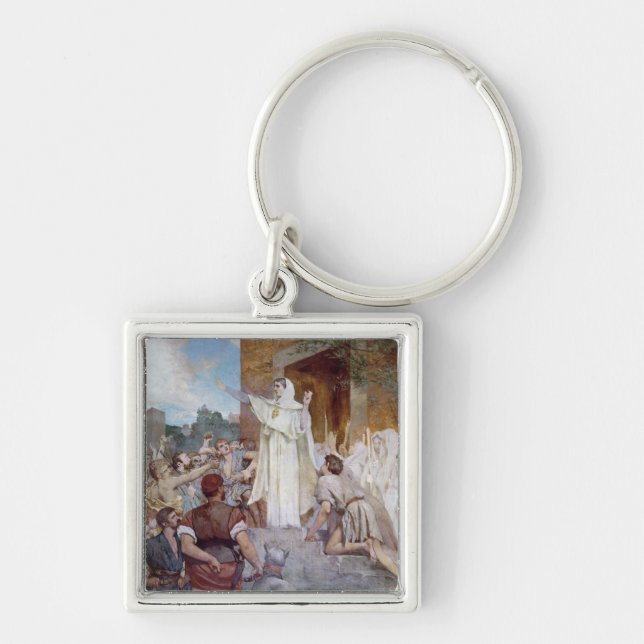 St. Genevieve Calming the Parisians Keychain (Front)