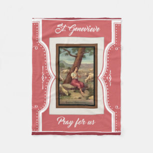 St. Genevieve Girl Saint Religious Fleece Blanket