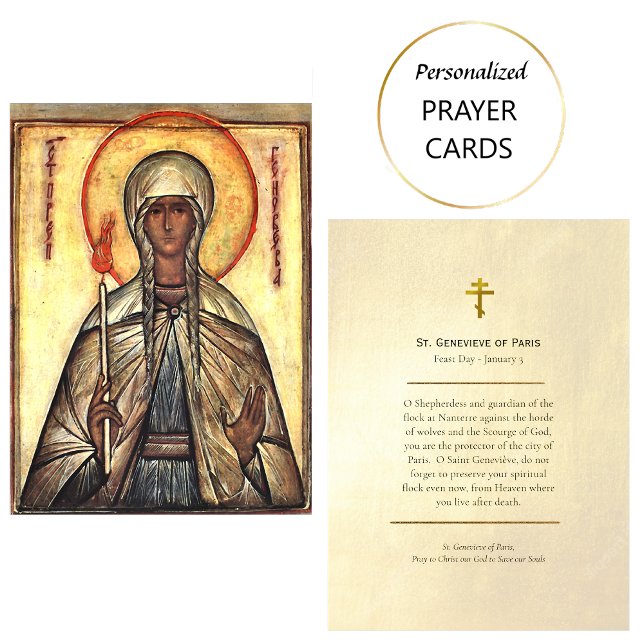 St. Genevieve of Paris Orthodox Prayer Card        (Creator Uploaded)