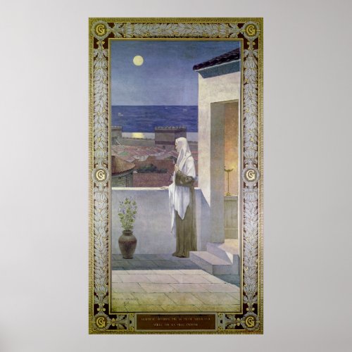 St Genevieve Watches Over the Sleeping City Poster