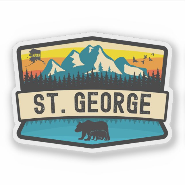 St. George, Alaska Sticker (Front)