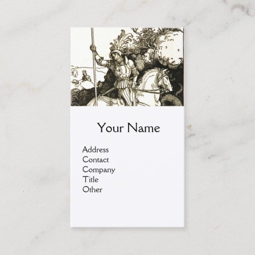 ST GEORGE AND DRAGON  Black White Business Card