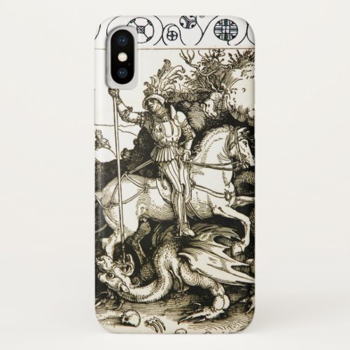 ST GEORGE AND DRAGON  Black White iPhone XS Case