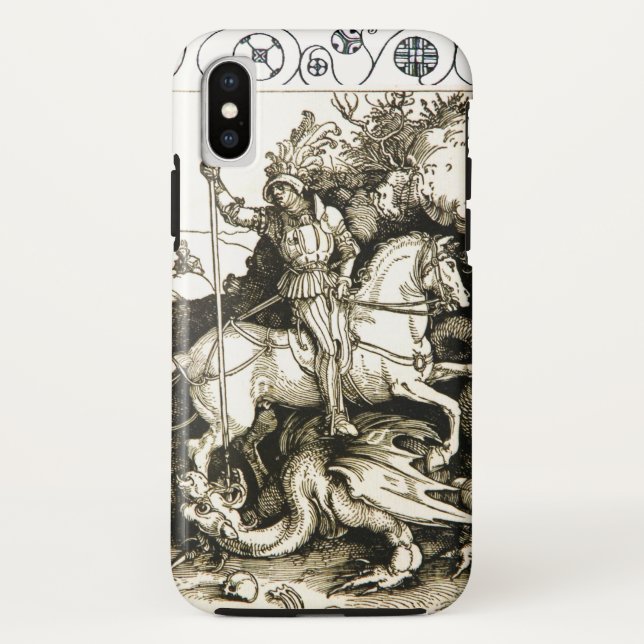 ST. GEORGE AND DRAGON , Black White Case-Mate iPhone Case (Back)