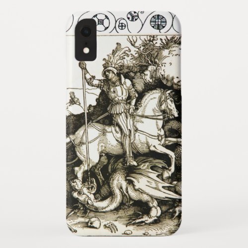 ST GEORGE AND DRAGON  Black White iPhone XR Case