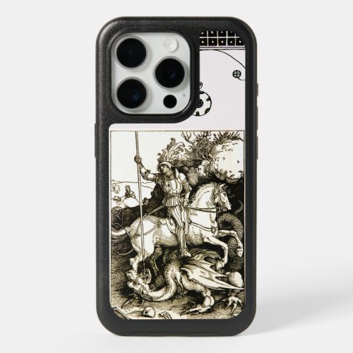 ST GEORGE AND DRAGON  Black White iPhone 15 Pro Case