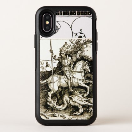 ST. GEORGE AND DRAGON , Black White OtterBox Symmetry iPhone X Case