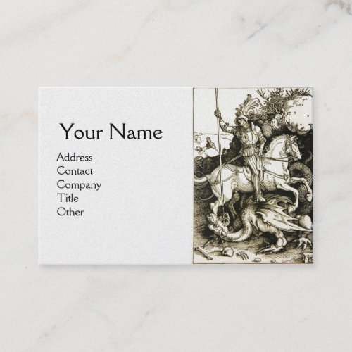 ST GEORGE AND DRAGON  Black White Pearl Luxury Business Card