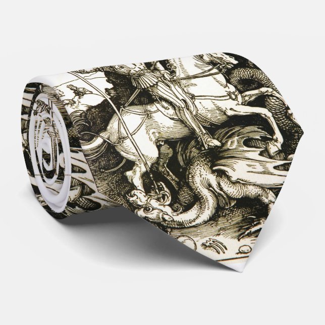 ST. GEORGE AND DRAGON , Black White Tie (Rolled)