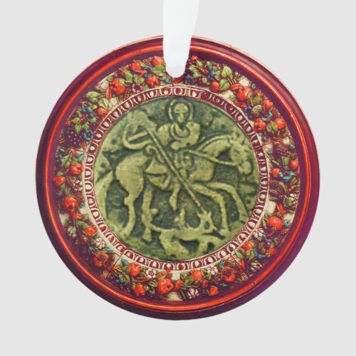STGEORGE AND DRAGON FLORAL CROWN ORNAMENT