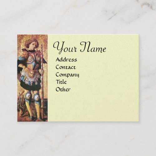 ST GEORGE AND DRAGON Monogram Cream Pearl Business Card