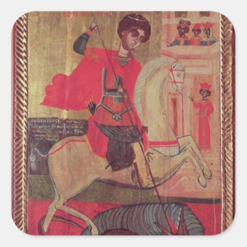 St George and the Dragon 1667 Square Sticker