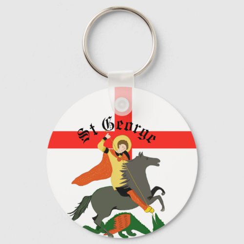 St George and the Dragon and Cross of St George  Keychain