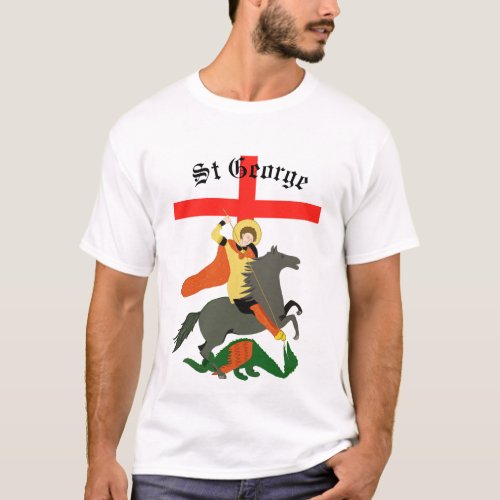 St George and the Dragon and Cross of St George T_Shirt