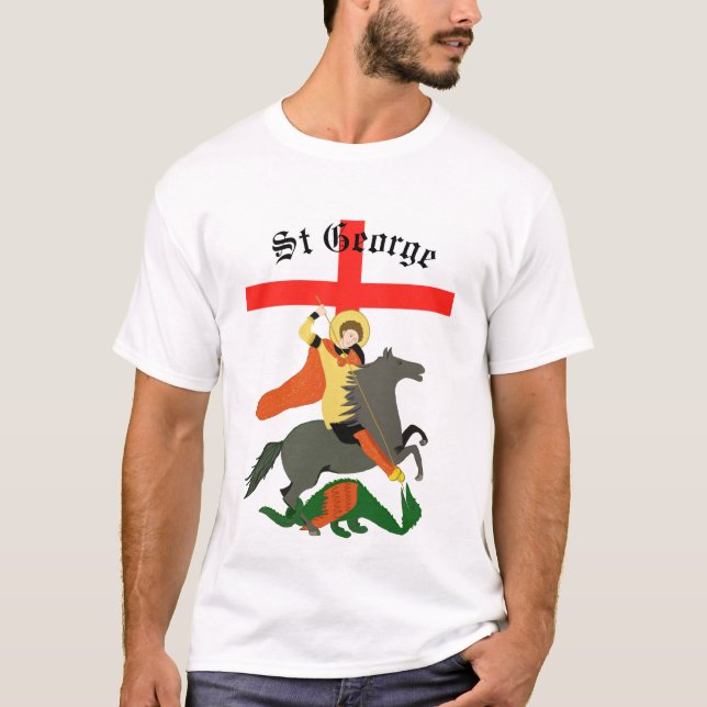 St George and the Dragon and Cross of St George T-Shirt (Front)