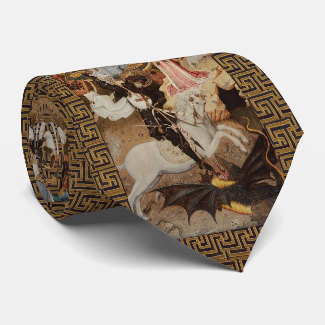 St. George and The Dragon by Bernat Martorell Neck Tie (Rolled)