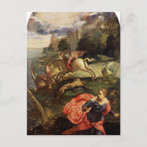 St George and the Dragon by Tintoretto Postcard