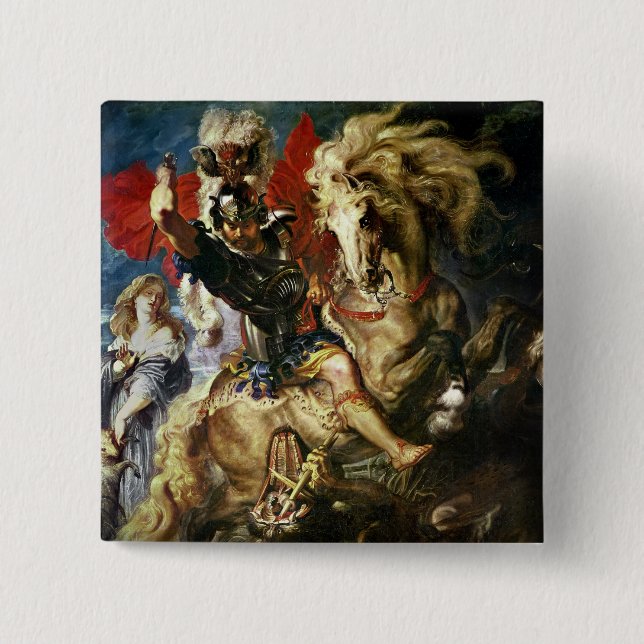 St. George and the Dragon, c.1606 Pinback Button (Front)
