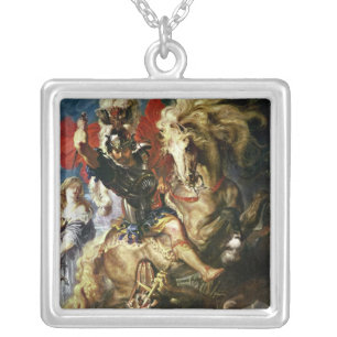 St. George and the Dragon, c.1606 Silver Plated Necklace