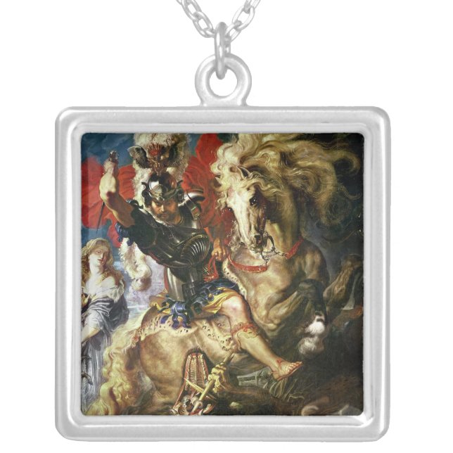 St. George and the Dragon, c.1606 Silver Plated Necklace (Front)