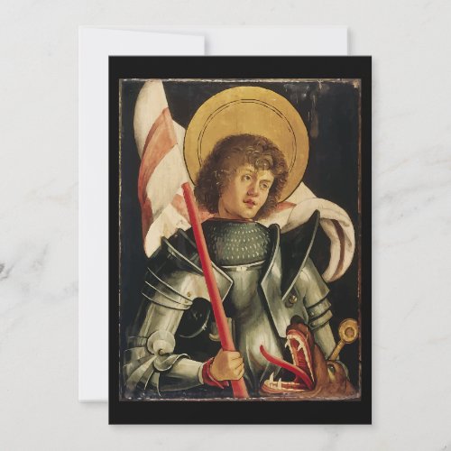 St George and the Dragon Day Icon Art Knight Catho Invitation