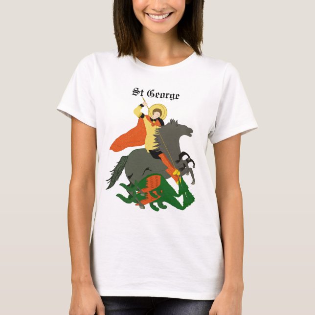 St George and the Dragon Design Ladies T-Shirt (Front)