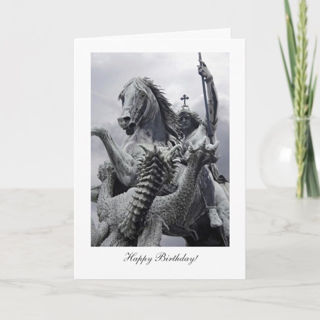 St George and the Dragon, Happy Birthday Card (Front)
