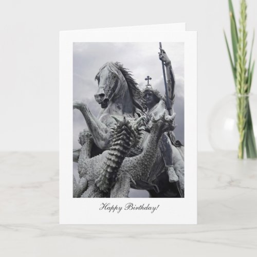 St George and the Dragon Happy Birthday Card