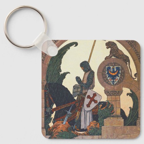 St George and the Dragon _ Heinrich Lefler Keychain
