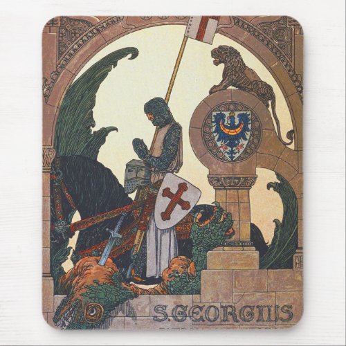 St George and the Dragon _ Heinrich Lefler Mouse Pad