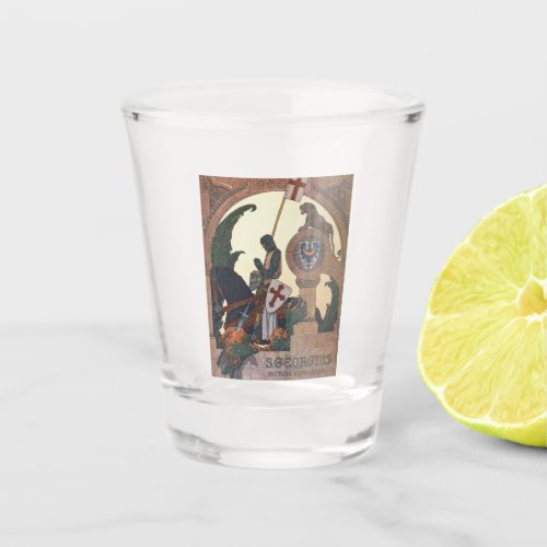 St George and the Dragon _ Heinrich Lefler Shot Glass