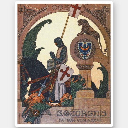 St George and the Dragon _ Heinrich Lefler Sticker