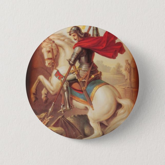St. George and the Dragon Pinback Button (Front)