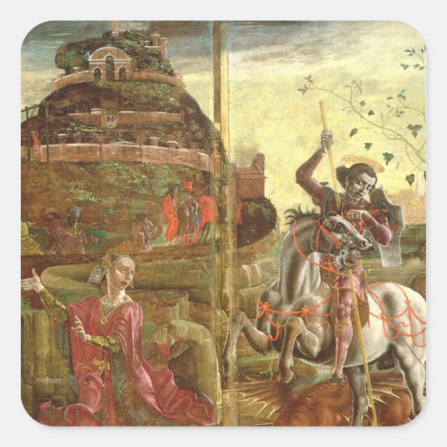 St. George and the Dragon Square Sticker (Front)