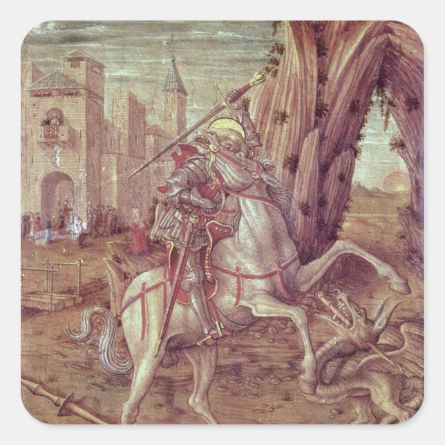 St. George and the Dragon Square Sticker (Front)