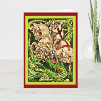 St. George And The Dragon  ~ Vintage Art Nouveau Card by VintageFactory at Zazzle