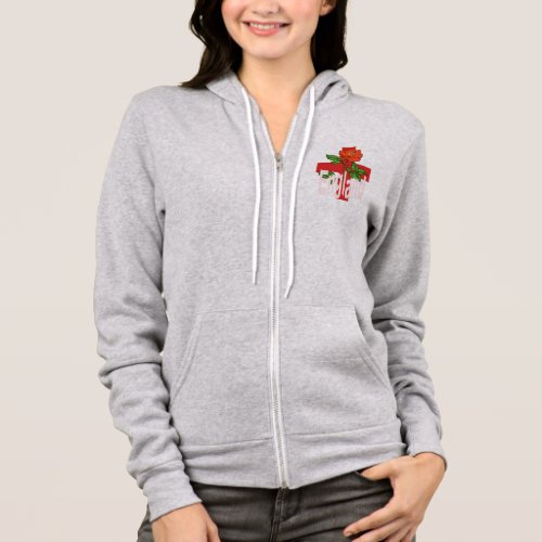 St George Cross With Tudor Rose and England Text Hoodie