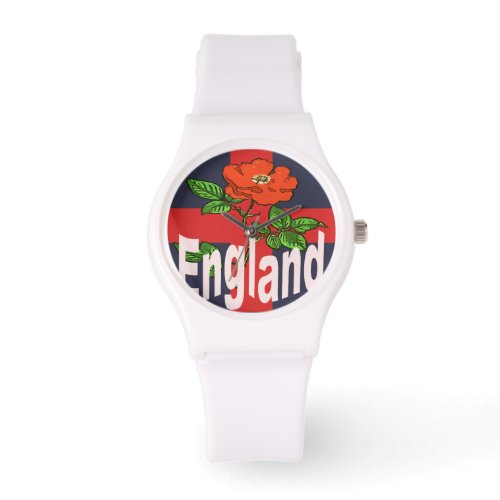 St George Cross With Tudor Rose and England Text Watch