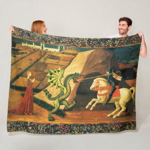 ST. GEORGE, DRAGON AND PRINCESS by Paolo Uccello Fleece Blanket