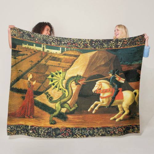ST GEORGE DRAGON AND PRINCESS by Paolo Uccello Fleece Blanket