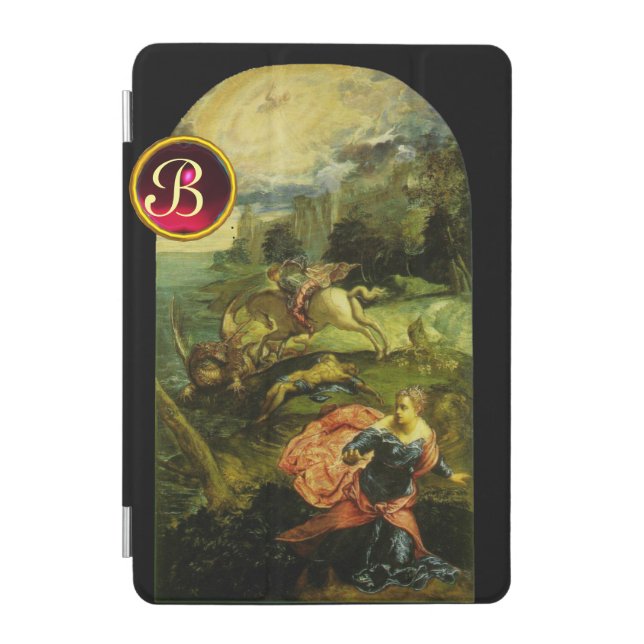 ST.GEORGE ,DRAGON AND PRINCESS GEMSTONE MONOGRAM iPad MINI COVER (Front)