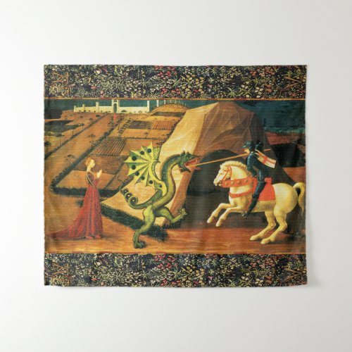 ST GEORGE DRAGON AND PRINCESS TAPESTRY